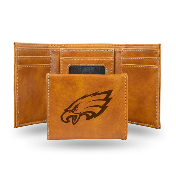 NFL Wallet Leather Tri-Fold Eagles (Brown)