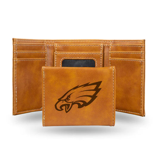 NFL Wallet Leather Tri-Fold Eagles (Brown)