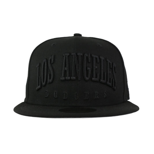 MLB Hat 5950 Text E3 Blackout Dodgers