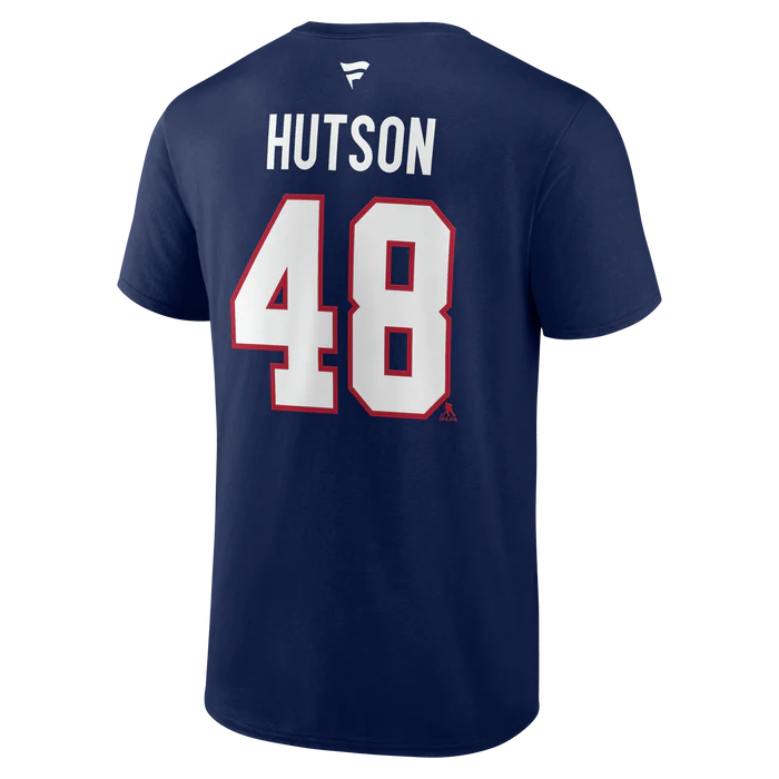 NHL Player T-Shirt Authentic Stack Lane Hutson Canadiens (Navy)