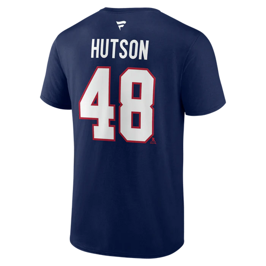 NHL Player T-Shirt Authentic Stack Lane Hutson Canadiens (Navy)