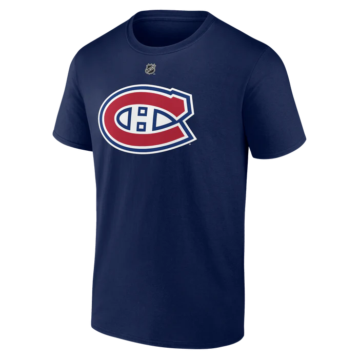 NHL Player T-Shirt Authentic Stack Lane Hutson Canadiens (Navy)