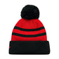 EPL Knit Hat Red & Black Stripe Pom Manchester United FC