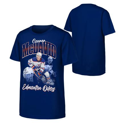 NHL Youth Player Photo T-Shirt Trifecta Connor McDavid Oilers