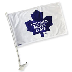 NHL Car Flag 11x15 Logo Maple Leafs (White)