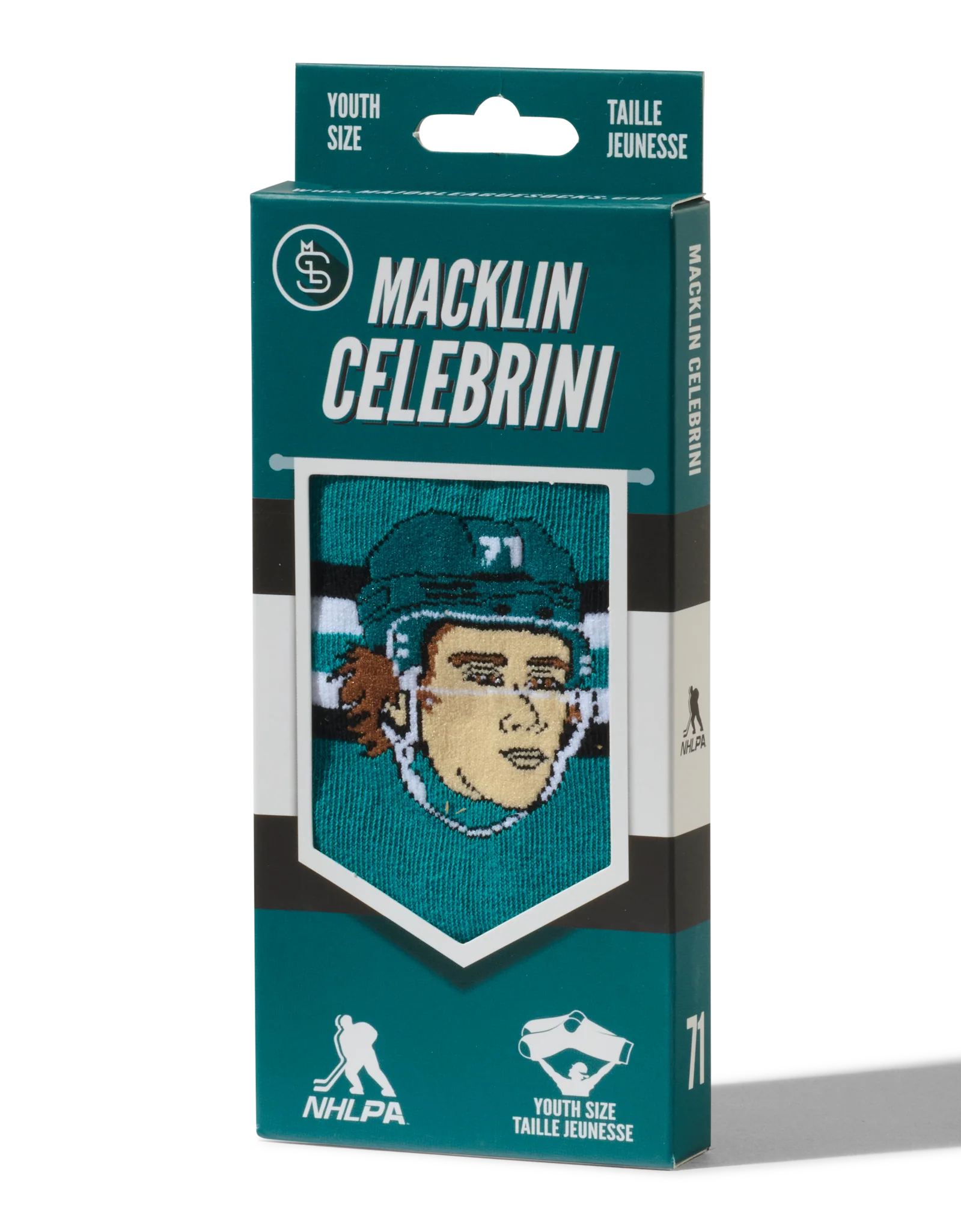 NHLPA Youth Player Socks Macklin Celebrini Sharks