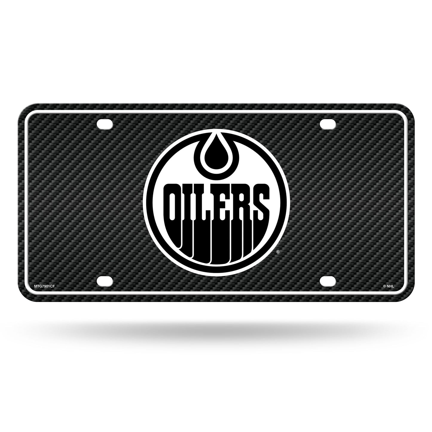 NHL License Plate Metal Carbon Fiber Design Oilers
