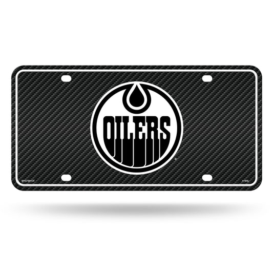 NHL License Plate Metal Carbon Fiber Design Oilers
