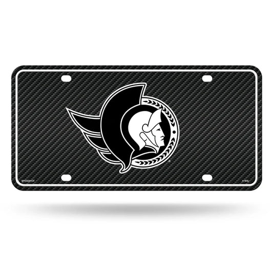 NHL License Plate Metal Carbon Fiber Design Senators