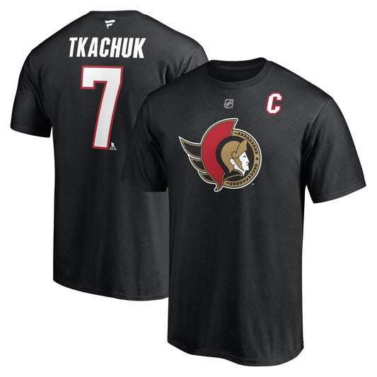 NHL Player T-Shirt Authentic Stack "C" Brady Tkachuk Senators