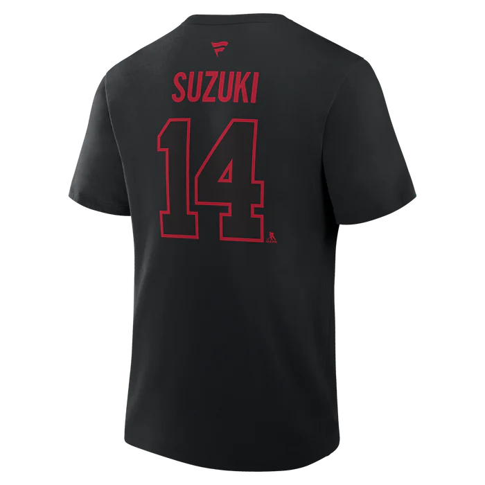 NHL Player T-Shirt Authentic Stack Nick Suzuki Canadiens (Black)