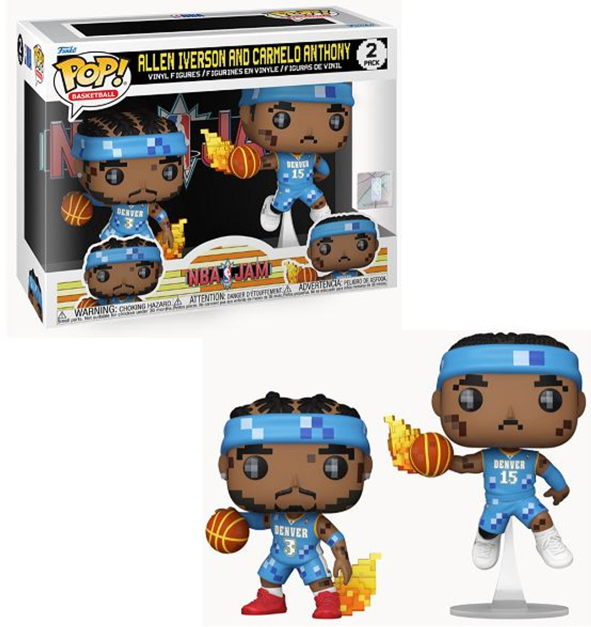 NBA JAM Player Pop! Figure Allen Iverson & Carmelo Anthony Nuggets