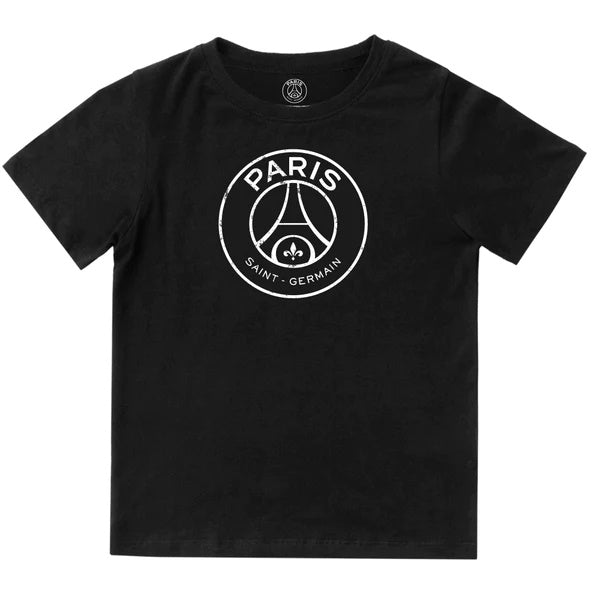 Ligue 1 Youth T-Shirt Distressed PSG (Black)