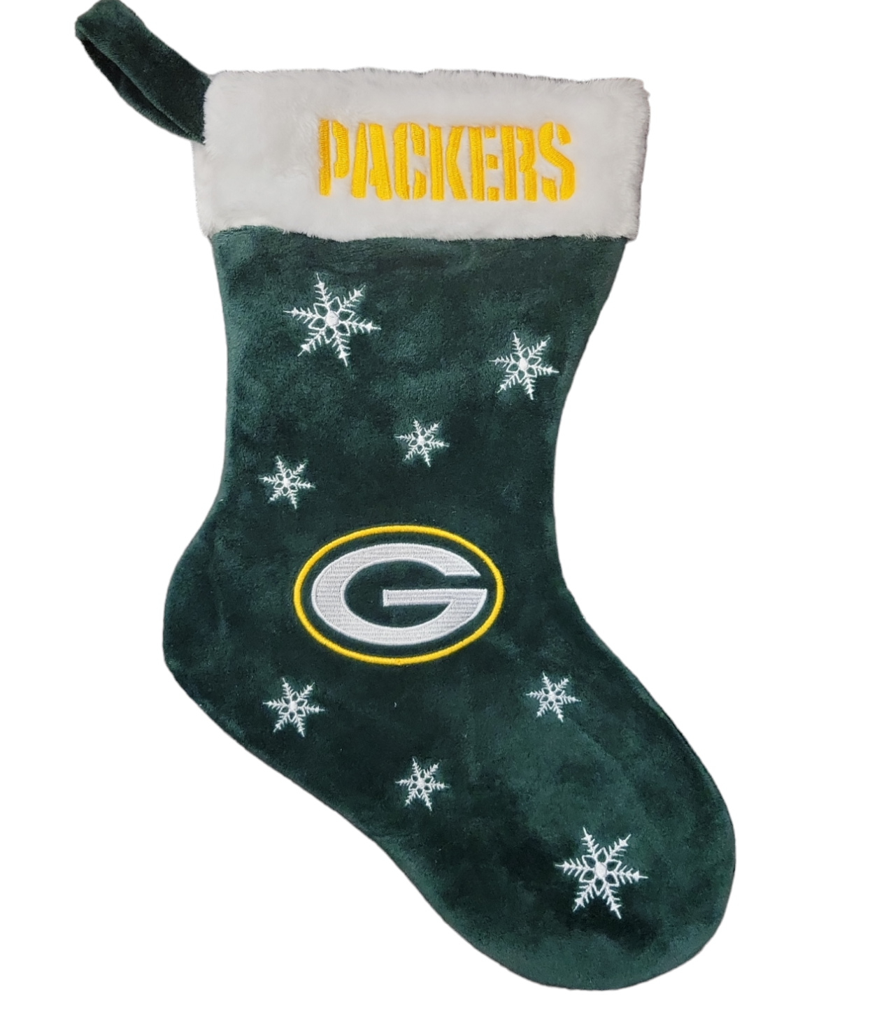 NFL Stocking  Snowflakes Packers