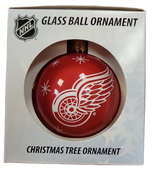 NHL Ornament Glass Ball Red Wings