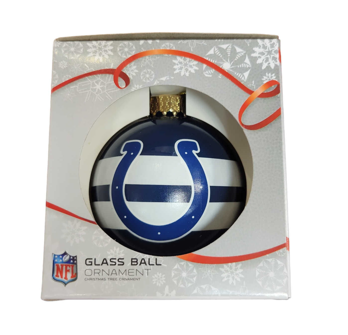 NFL Ornament Glass Ball Stripe Colts