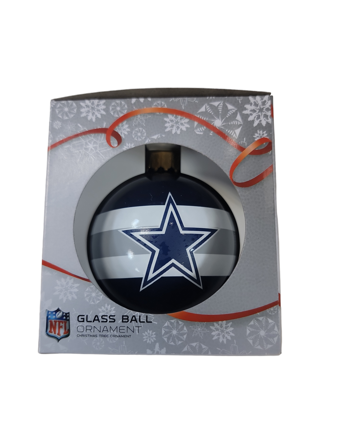 NFL Ornament Glass Ball Stripe Cowboys