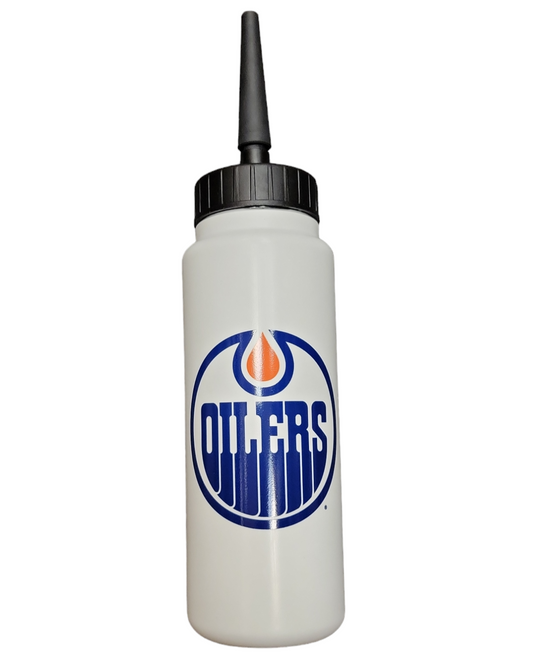 NHL Water Bottle Plastic Tallboy With Straw Oilers