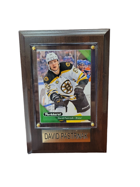 NHL Collectible Plaque with Card 4x6 Parkhurst Away David Pastrnak Bruins