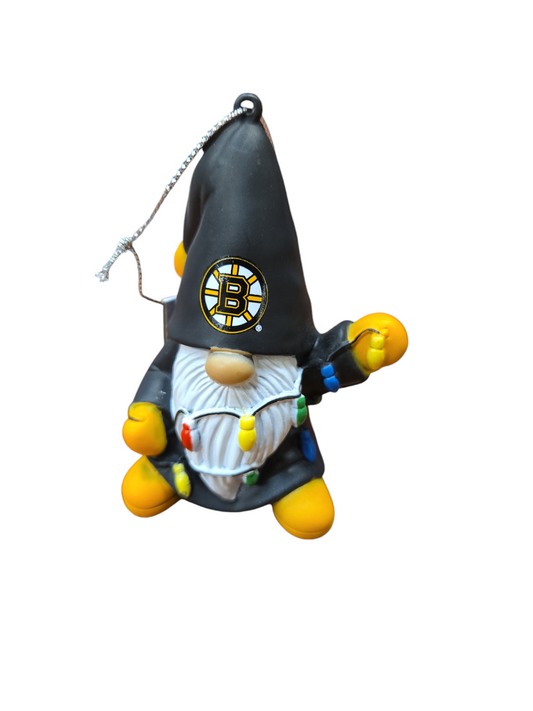 NHL Ornament Gnome With Lights Bruins