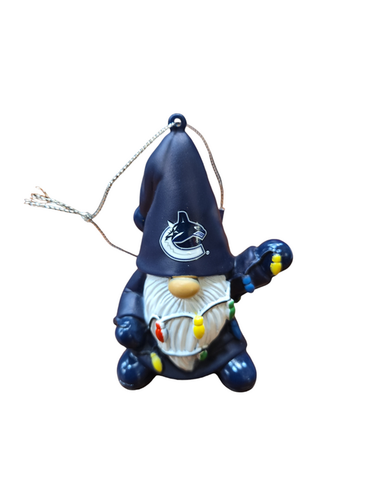 NHL Ornament Gnome With Lights Canucks