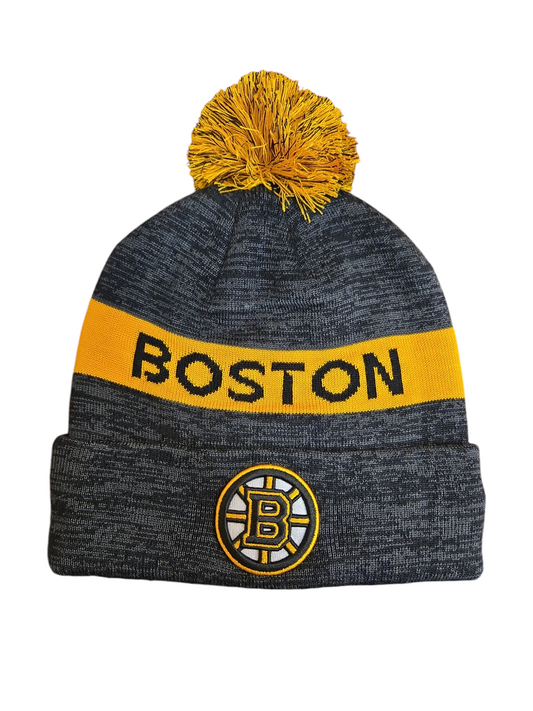 NHL Knit Hat Authentic Pro Rink Cuffed with Pom 2024 Bruins