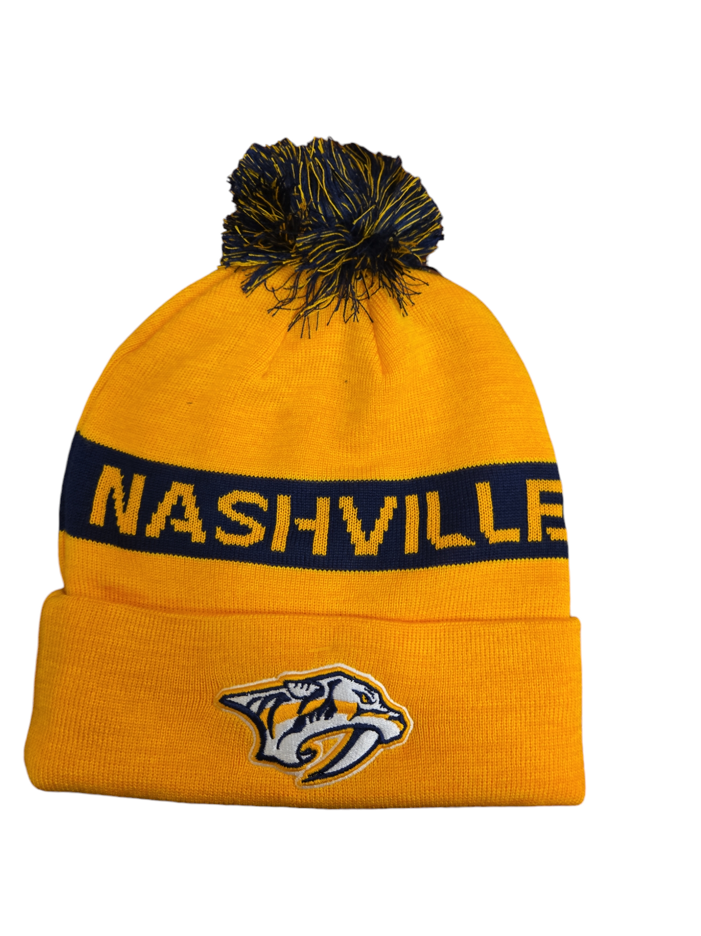 NHL Knit Hat Authentic Pro Rink Cuffed with Pom 2024 Predators