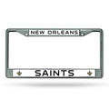 NFL License Plate Frame Chrome Saints