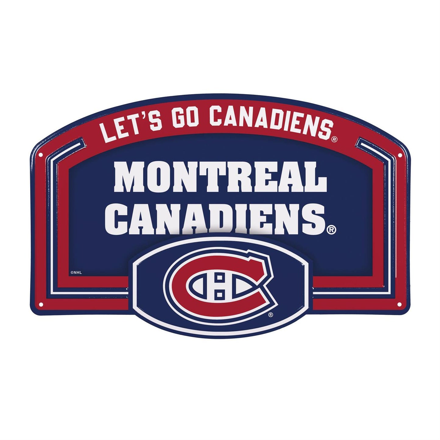 NHL Embossed Steel Wall Sign, 11" x 17" Canadiens