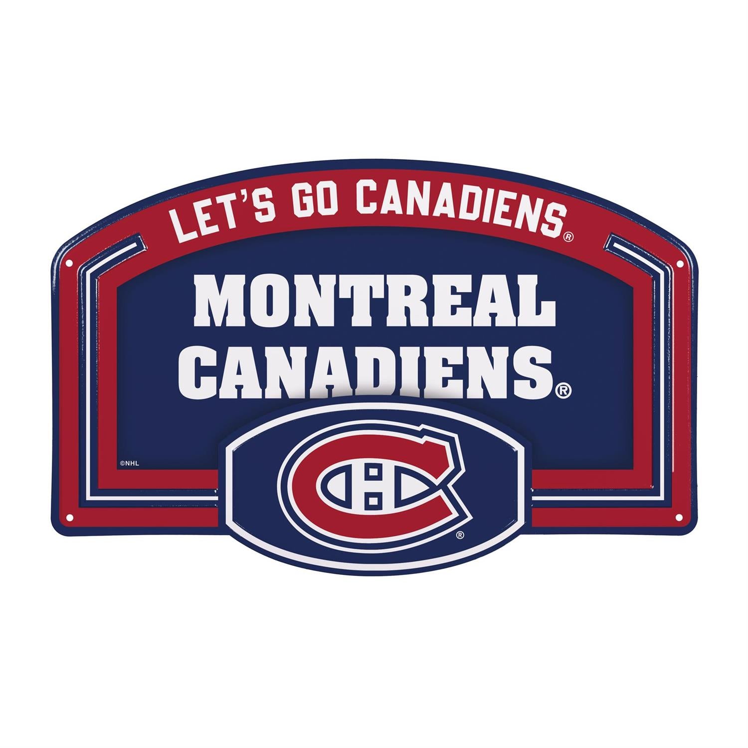 NHL Embossed Steel Wall Sign, 11" x 17" Canadiens
