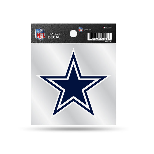 NFL Clear Backer Decal 4x4 Cowboys