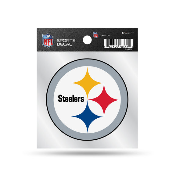 NFL Clear Backer Decal 4x4 Steelers