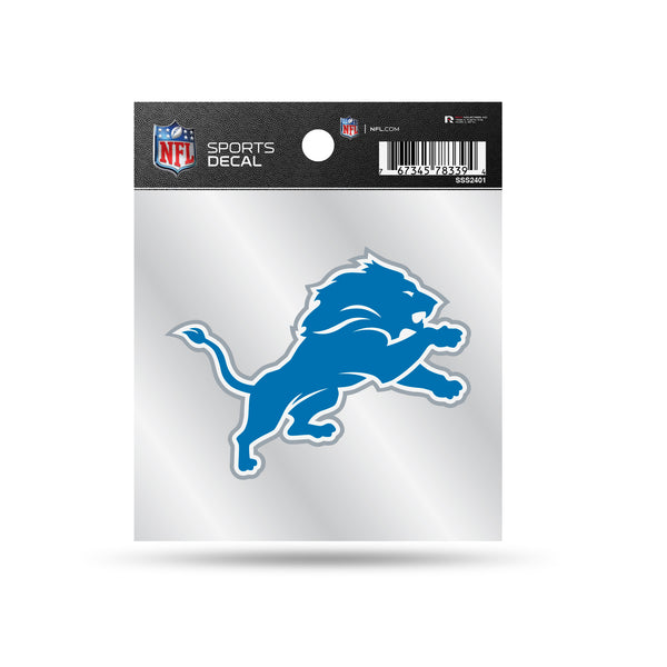 NFL Clear Backer Decal 4x4 Lions