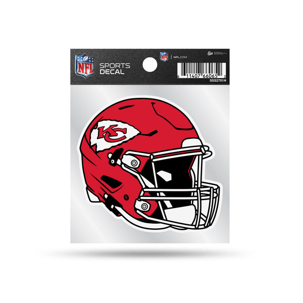 NFL Clear Backer Decal 4x4 Chiefs Helmet