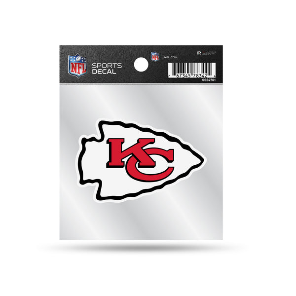 NFL Clear Backer Decal 4x4 Chiefs