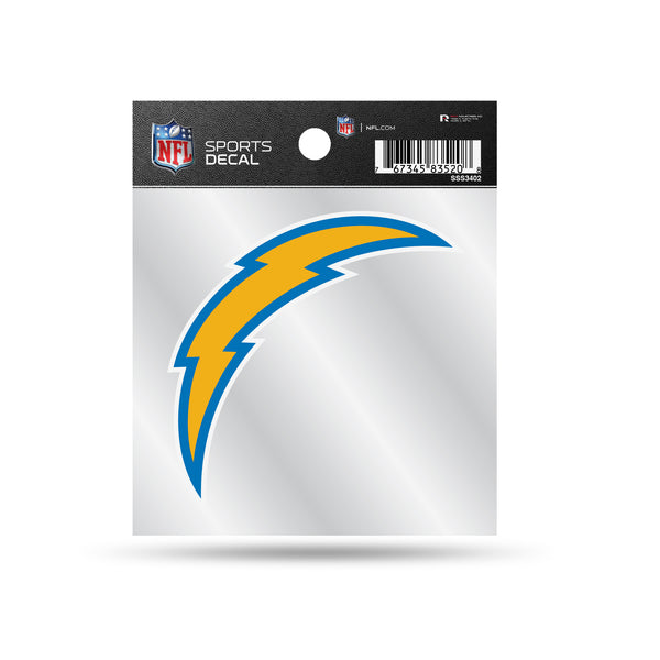 NFL Clear Backer Decal 4x4 Chargers