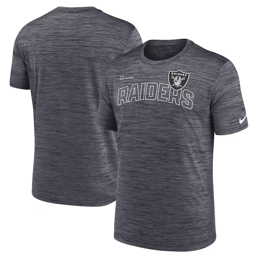 NFL Dri-Fit T-Shirt Performance Velocity Arch Anthracite Raiders