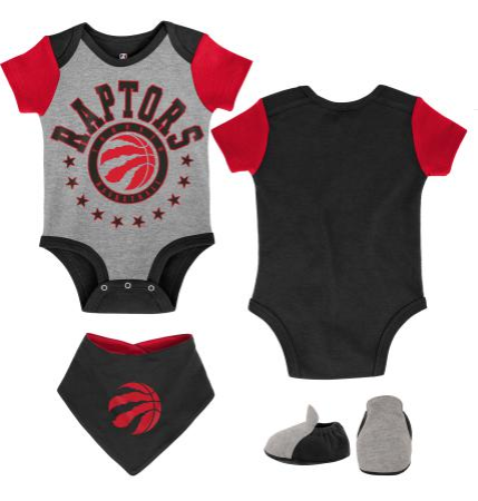 NBA 3Pc Onesie, Bib & Bootie Set Scoring Streak Raptors