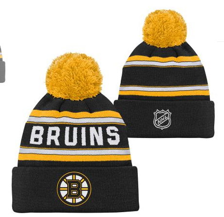 NHL Youth Knit Hat Jacquard Wordark Bruins