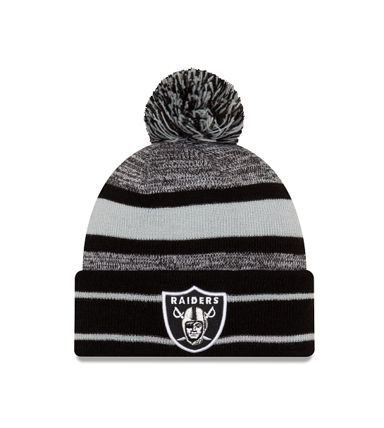 NFL Knit Hat Pom Cuff Raiders