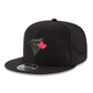 MLB Hat 950 Snapback Tonal Black w/Red Leaf Blue Jays
