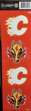 NHL 4Pc Sticker Sheet Flames