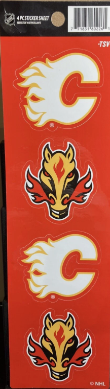 NHL 4Pc Sticker Sheet Flames