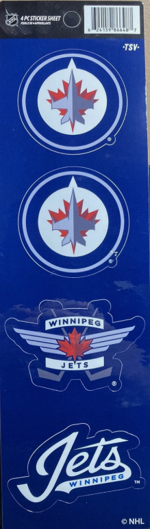 NHL 4Pc Sticker Sheet Jets