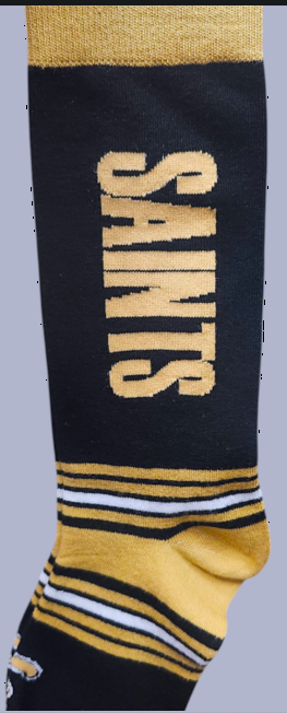 NFL Socks GO TEAM Saints Large 10-13