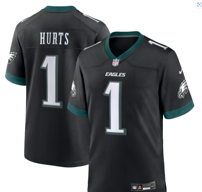 NFL Player Game Jersey Alt Black 2024 Jalen Hurts Eagles Medium