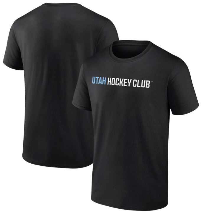 NHL Poly T-Shirt Black Wordmark Utah Hockey Club