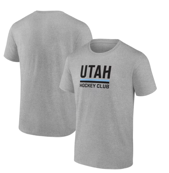 NHL Poly T-Shirt Heather Grey Draft Logo Utah Hockey Club