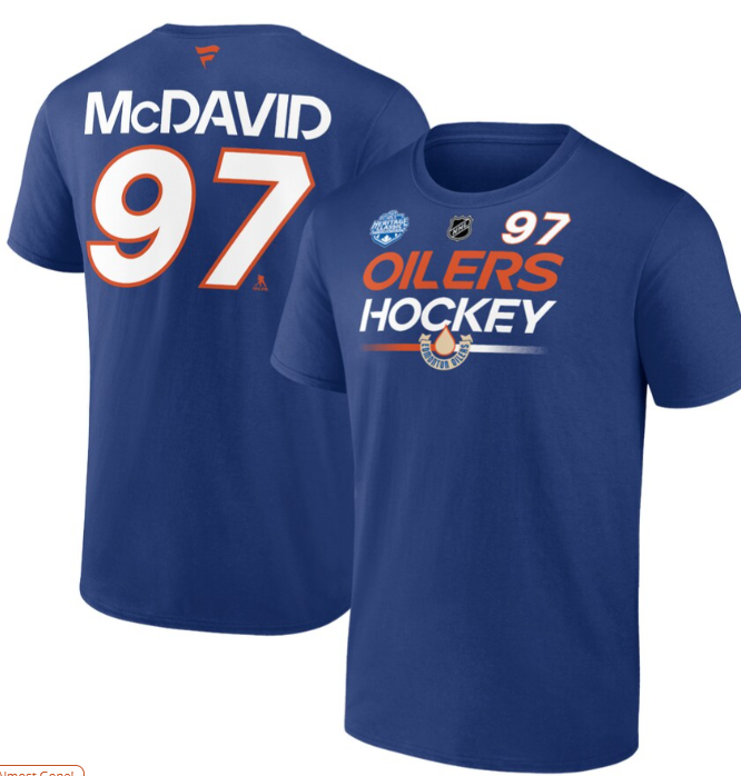 NHL Player T-Shirt Authentic Stack Heritage Classic Connor McDavid Oilers