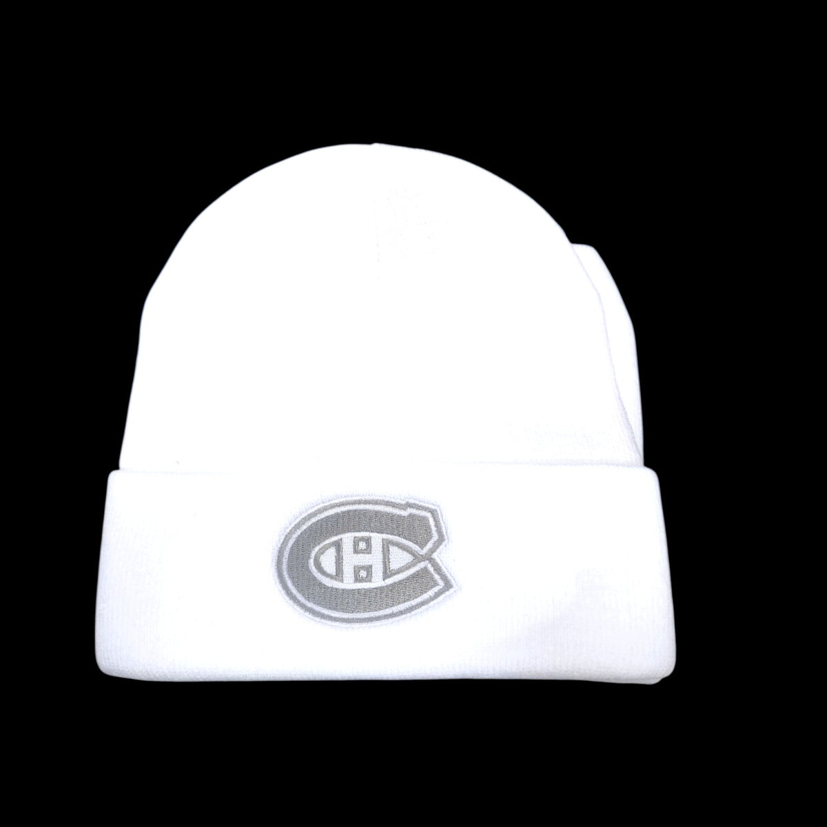NHL Knit Hat Silver and White Cuff Canadiens